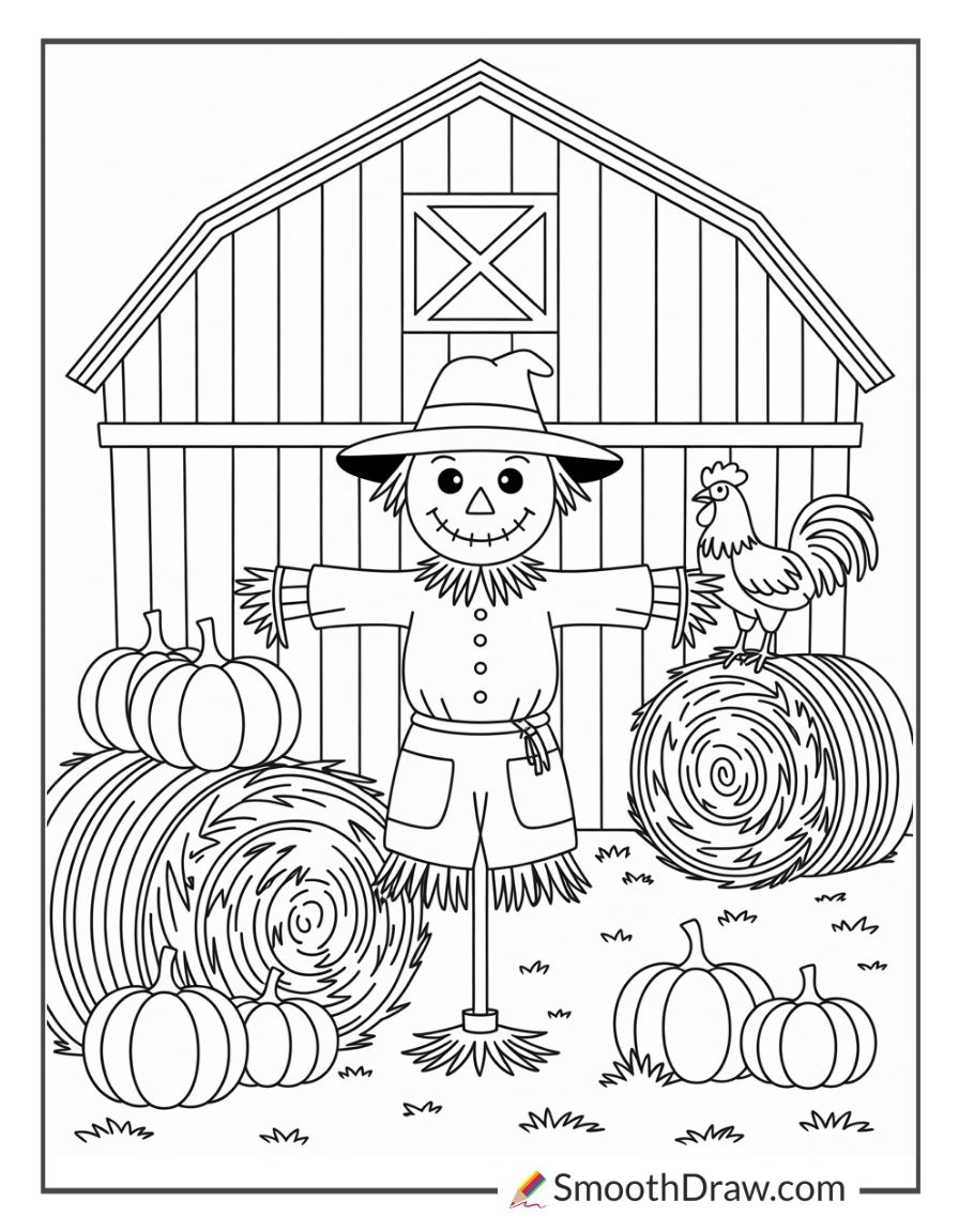 Scarecrow And Barn