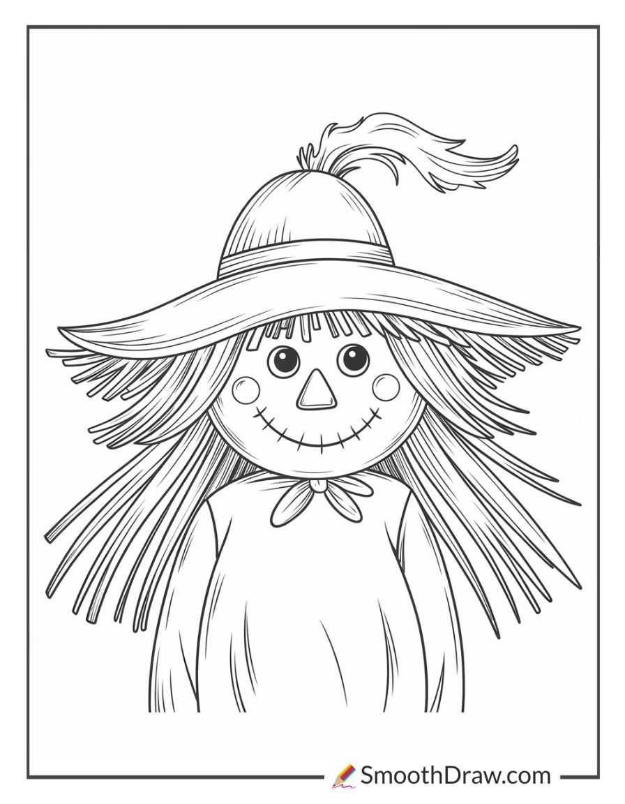Scarecrow With Long Straw Hair