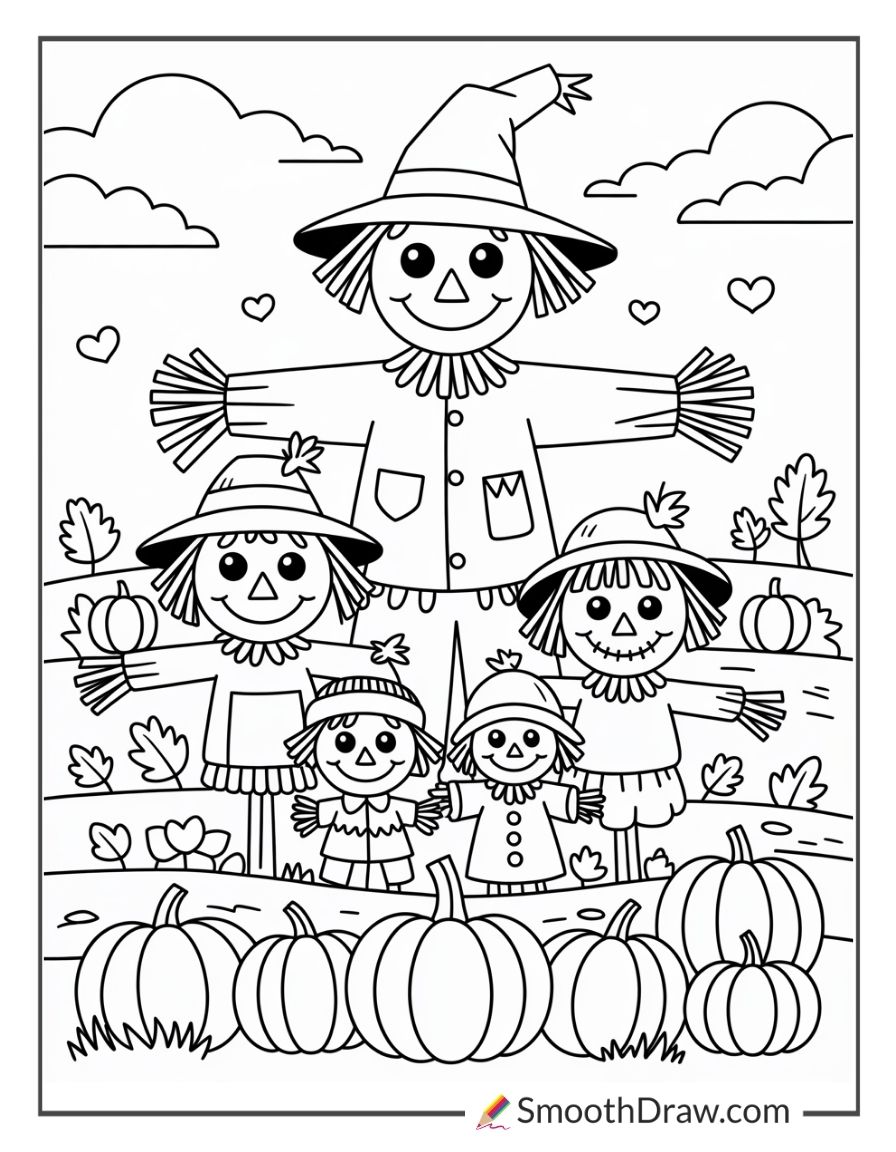 Scarecrow With Scarecrow Family