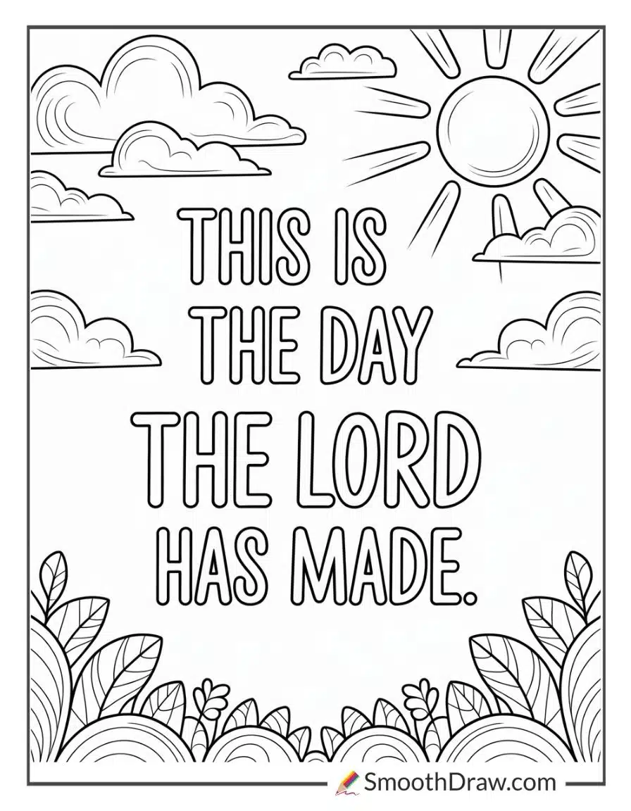 Scripture Verse With Sun And Clouds