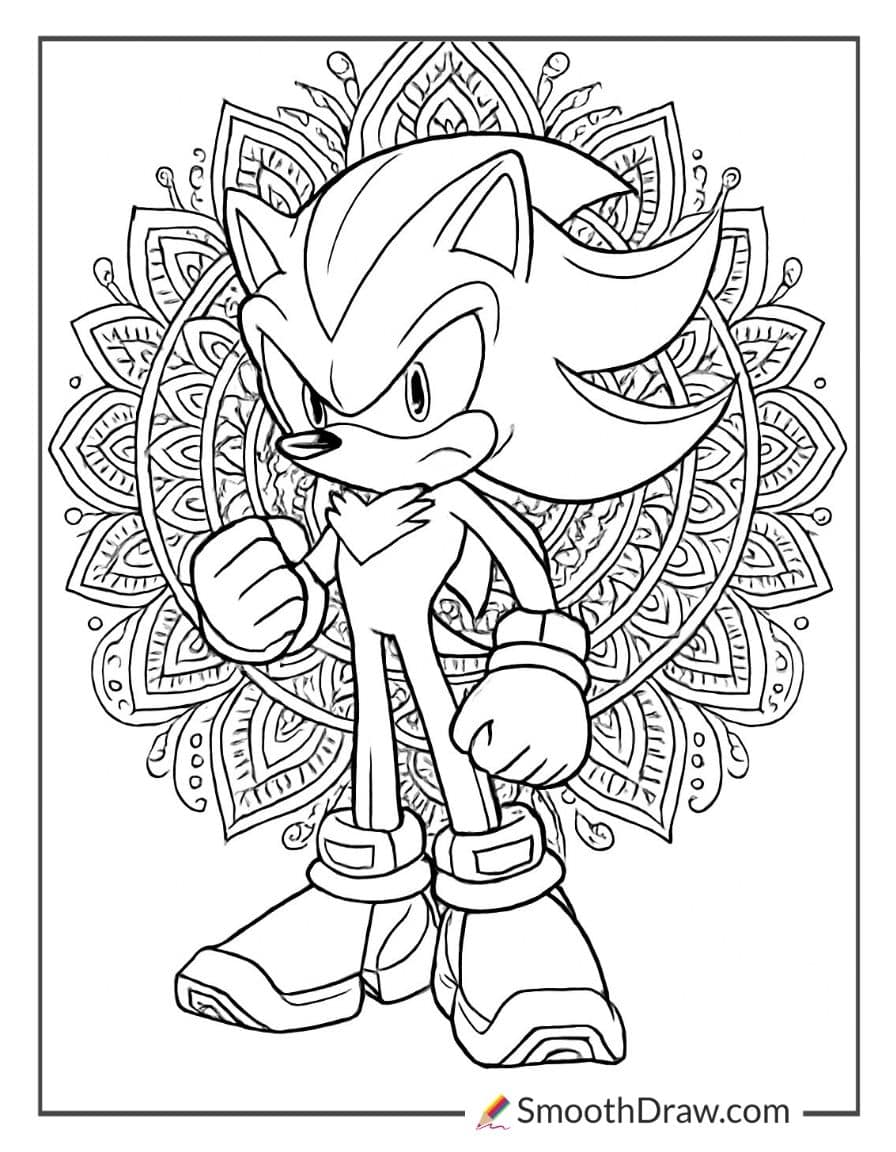 Shadow The Hedgehog Mandala Zentangle Design