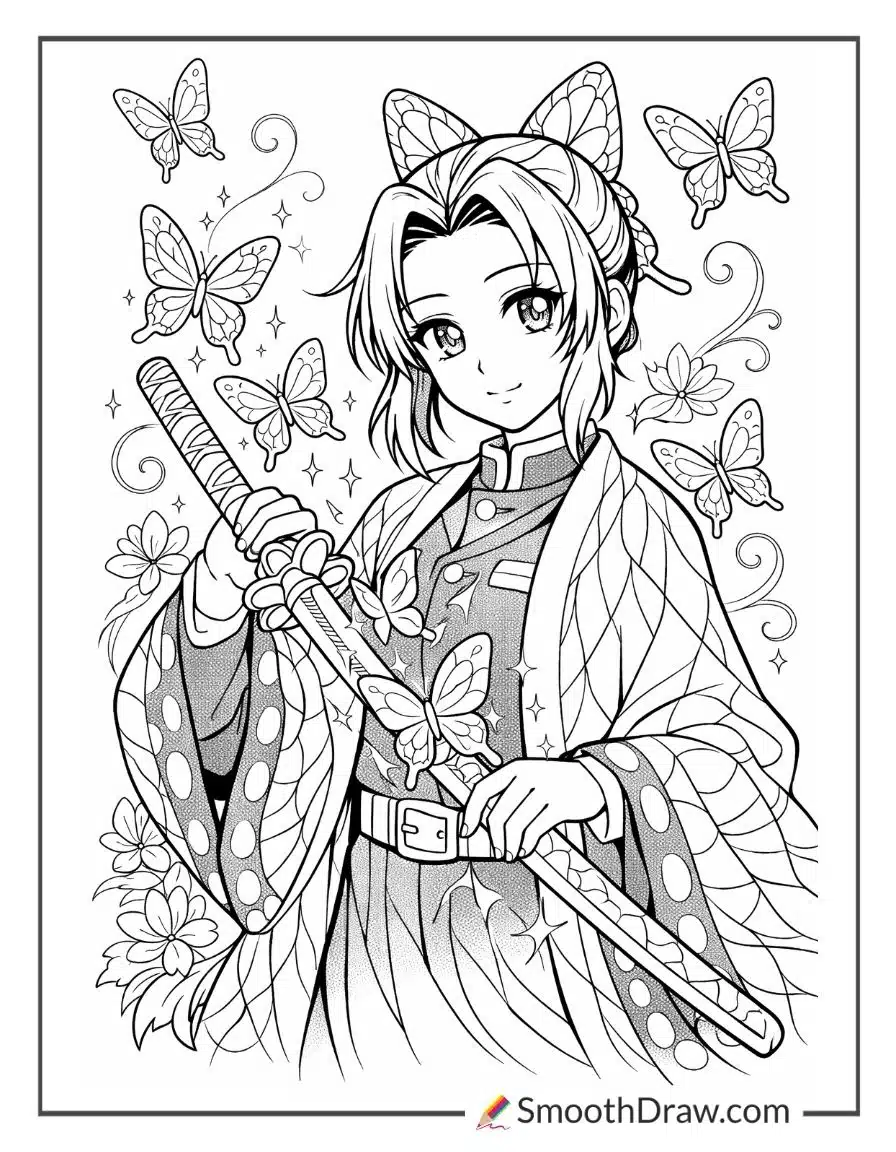 Shinobu With Her Butterfly Sword