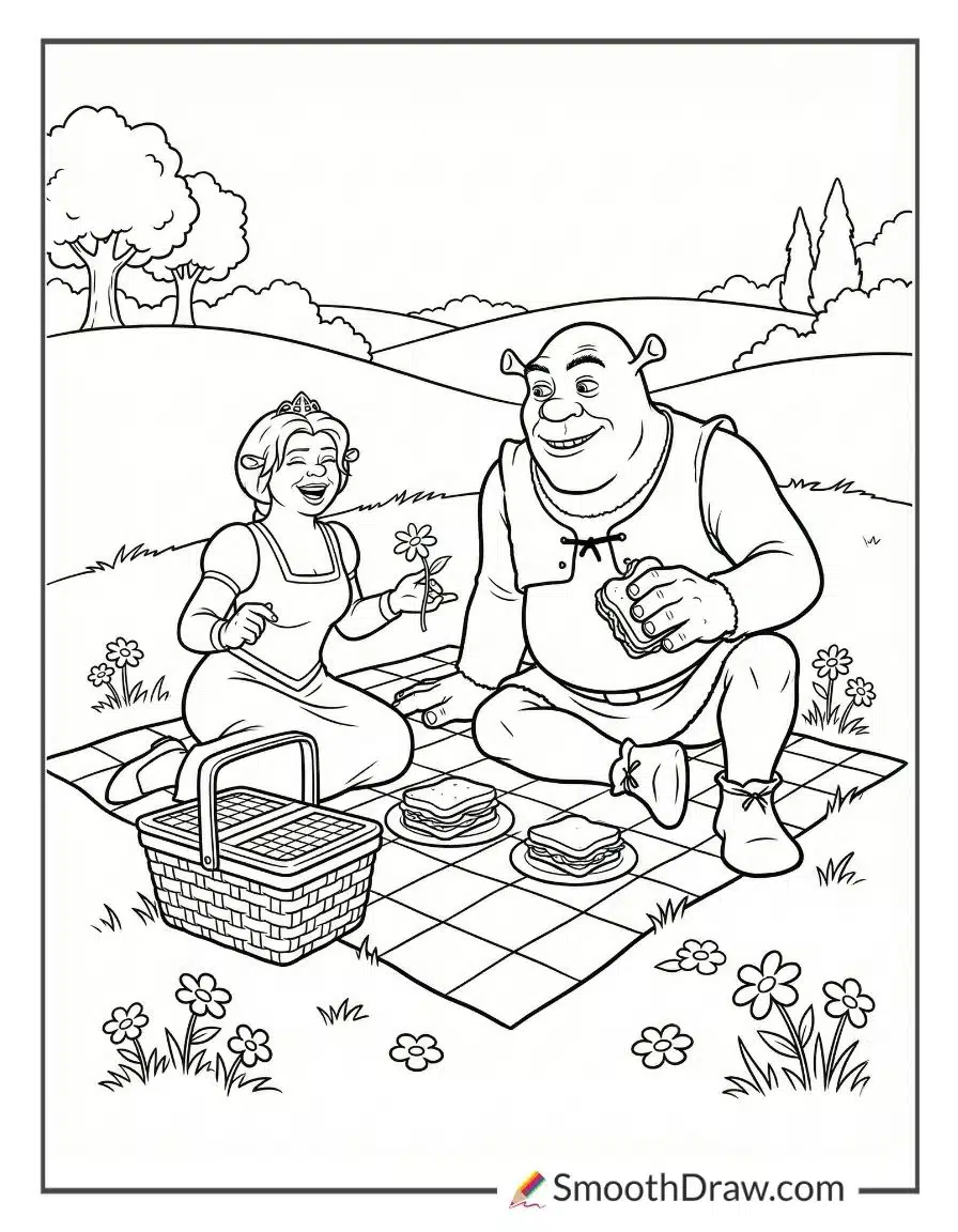 Shrek And Fiona Having A Picnic