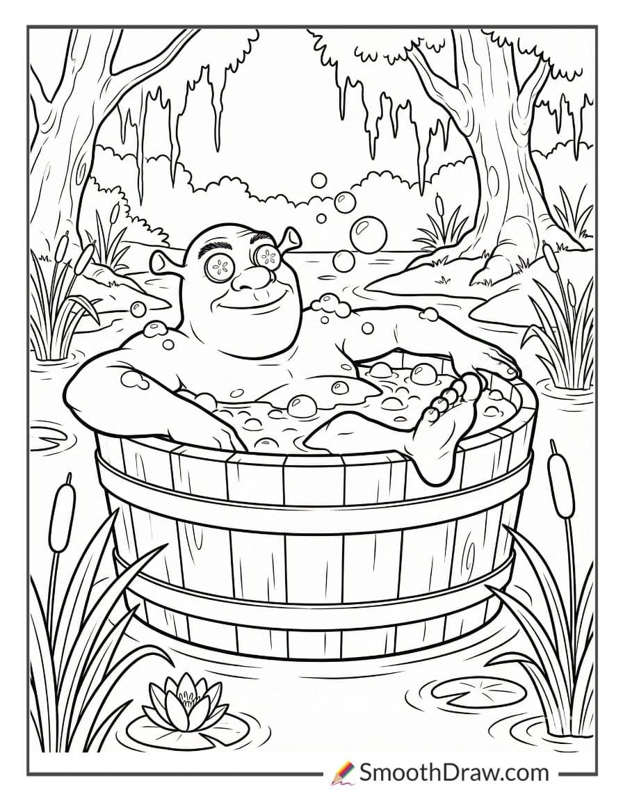 Shrek Relaxing In His Mud Bath