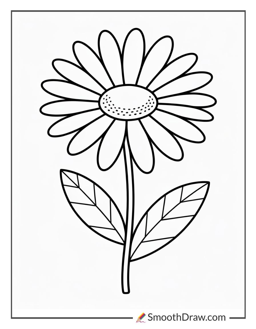 Simple Daisy Flower For Coloring