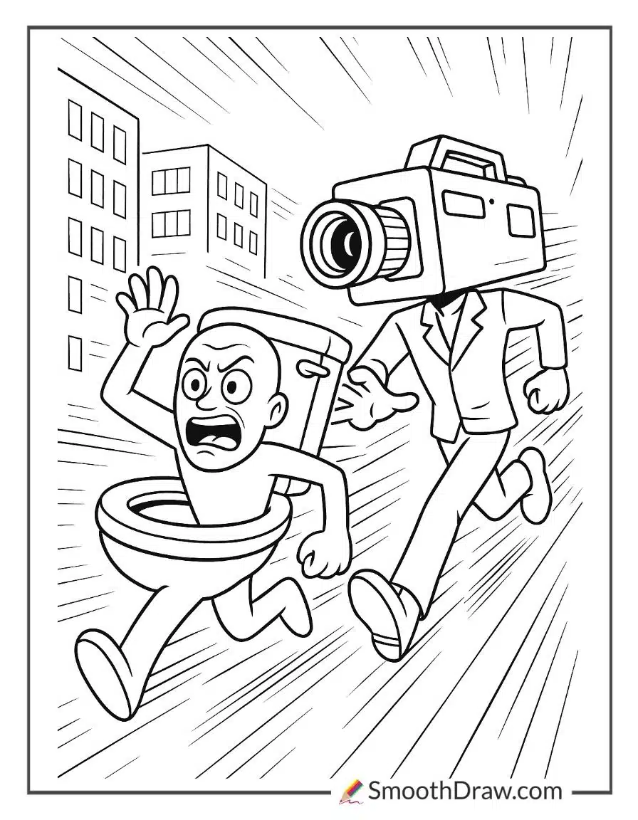 Skibidi Toilet And Speakerman Racing