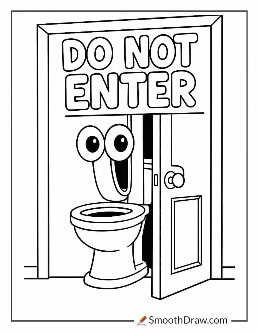 Skibidi Toilet Hiding Behind A Door