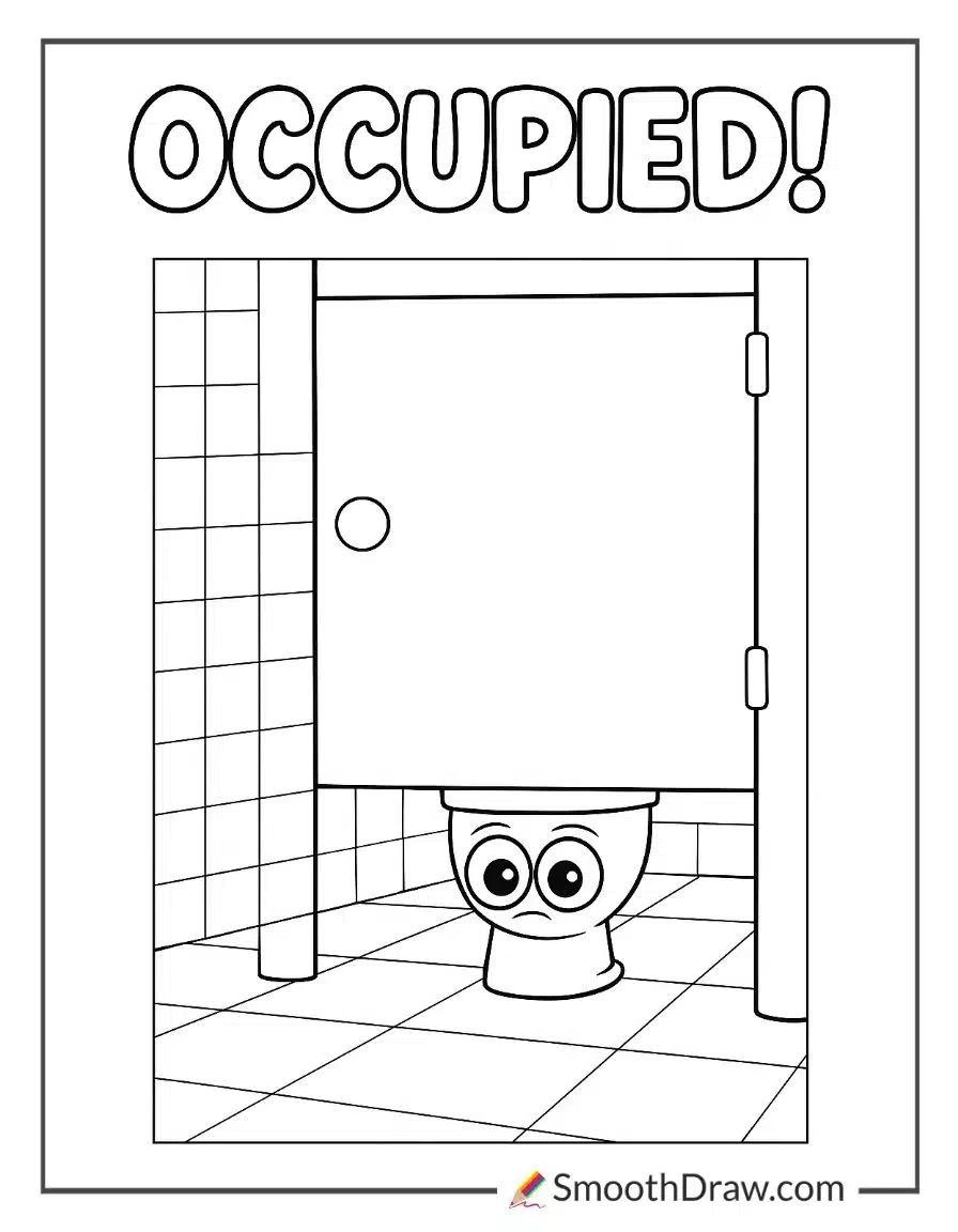 Skibidi Toilet Hiding In A Bathroom Stall