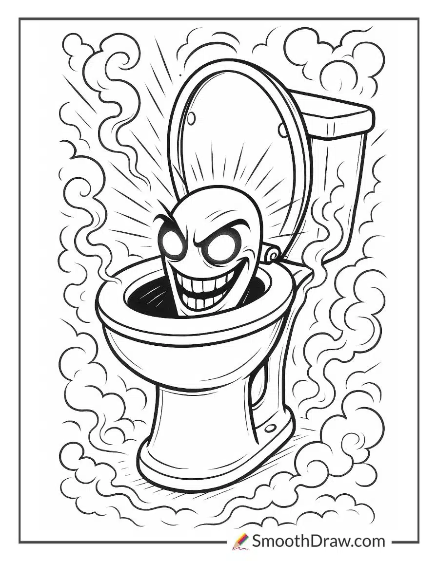 Skibidi Toilet With Glowing Red Eyes