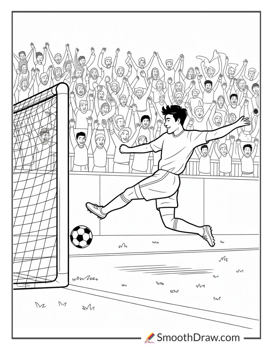 Soccer Player Kicking Ball