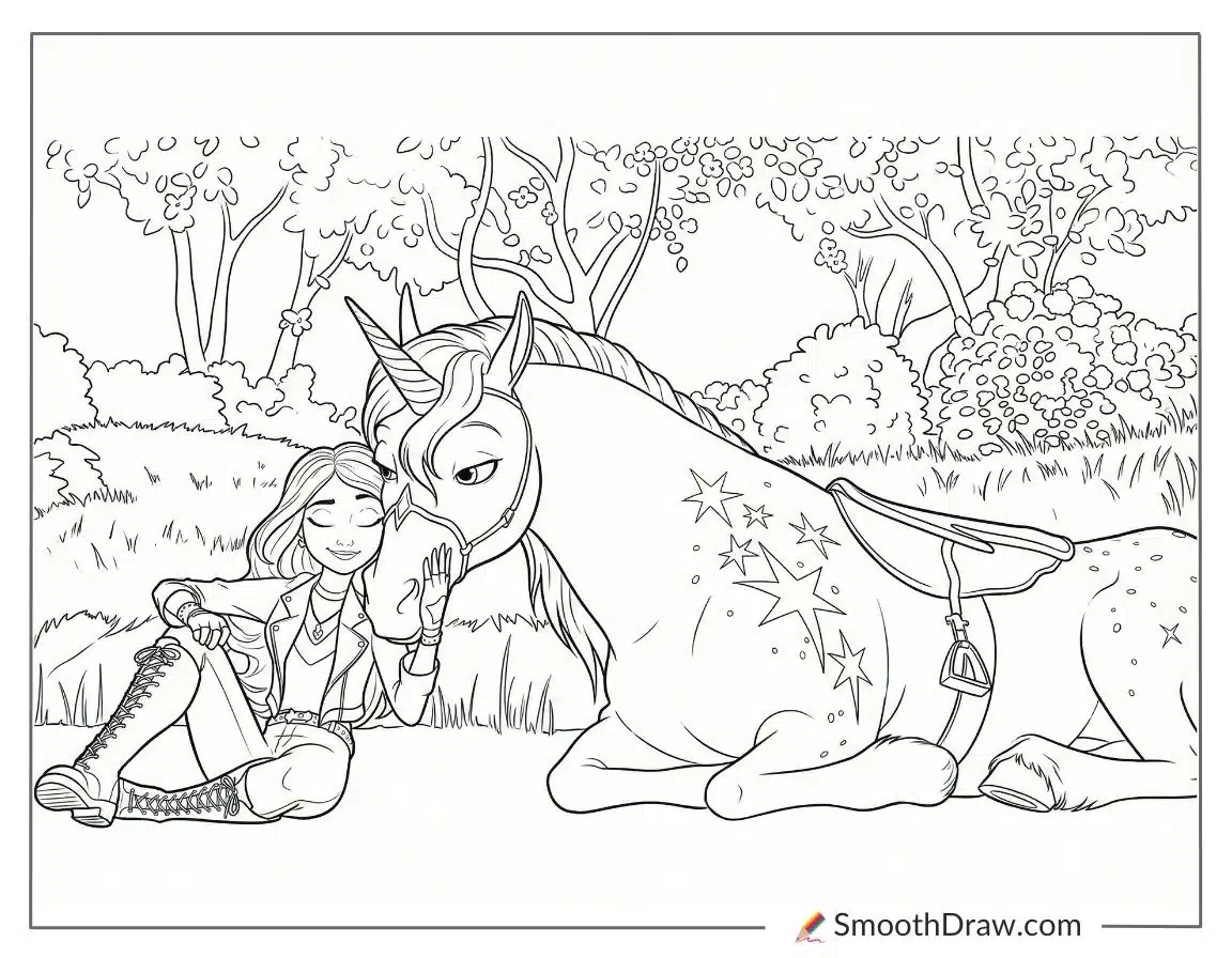 Sophia Hugging Her Unicorn