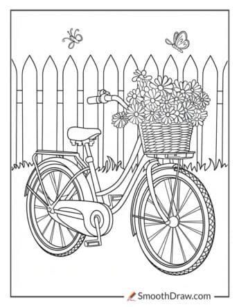 Spring coloring page for adults