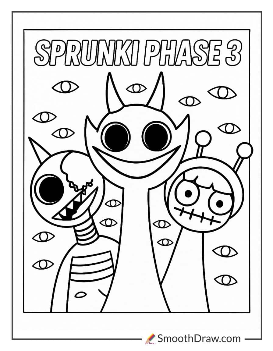 Sprunki phase 3 coloring page