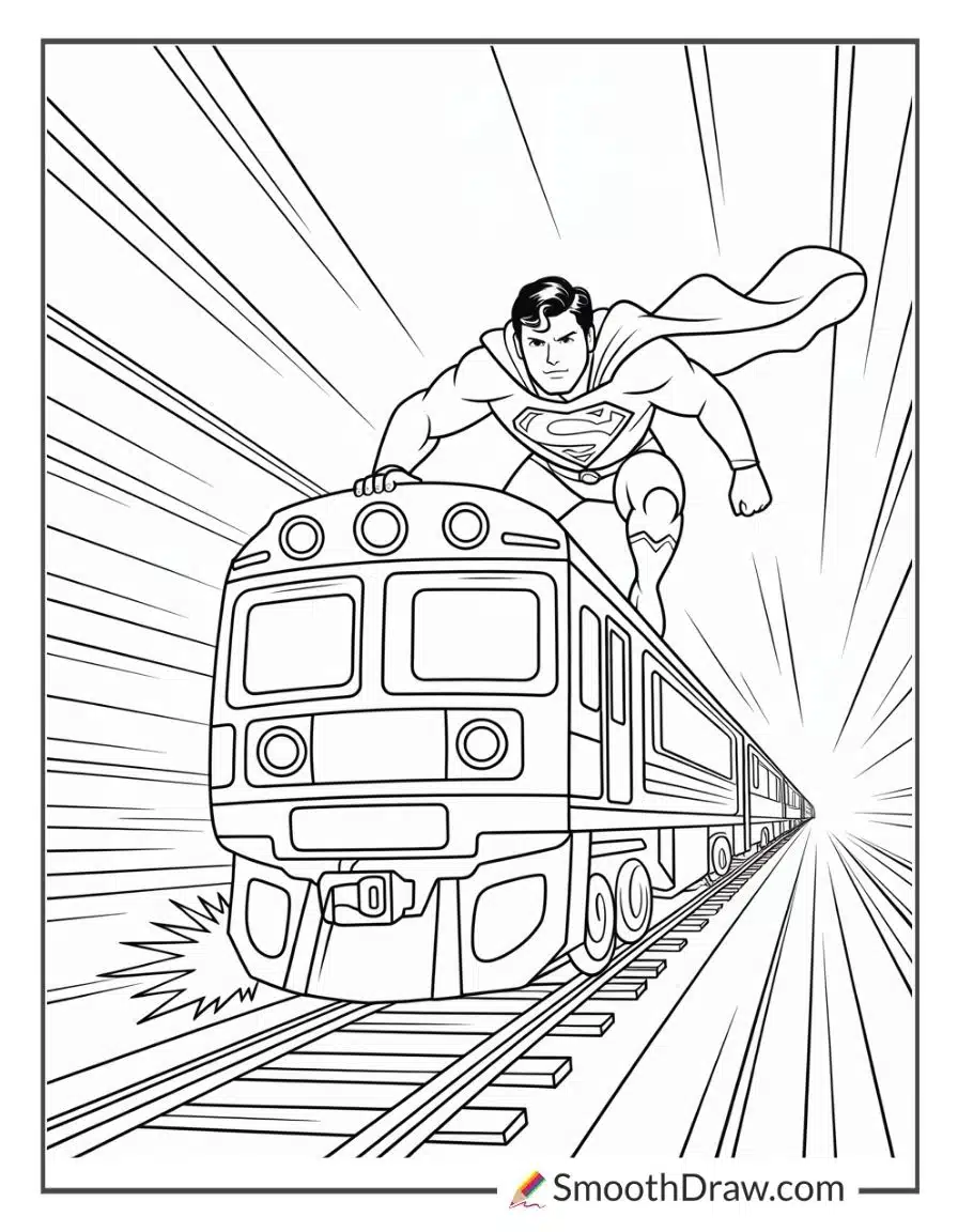 Superman Catching A Runaway Train