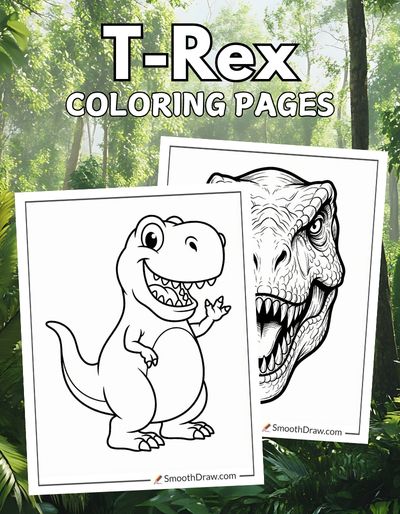 T-Rex coloring pages f