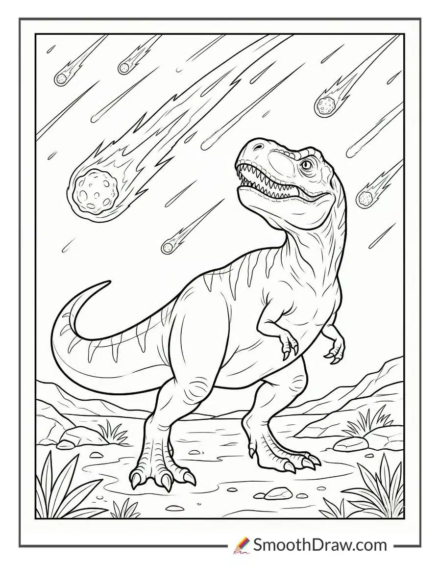 T Rex In Meteor Shower