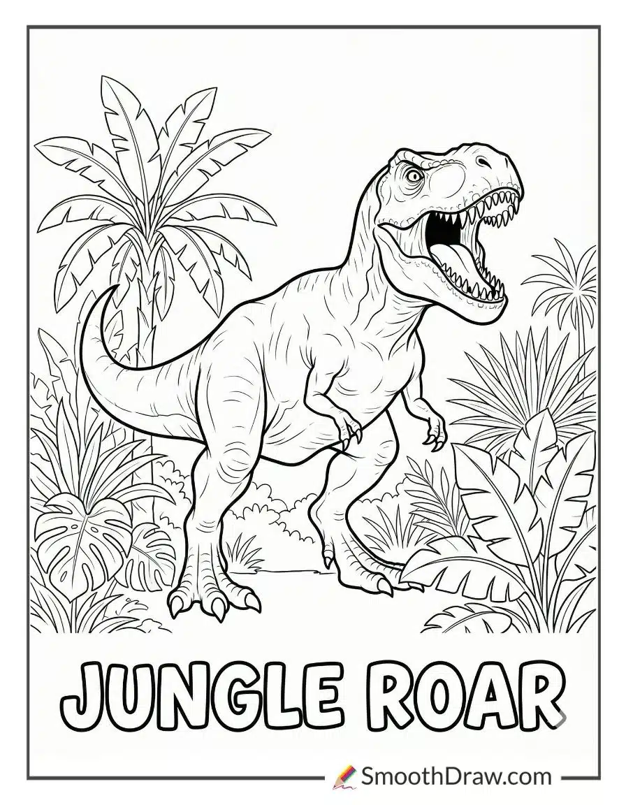 T Rex Jungle Roar Coloring Page