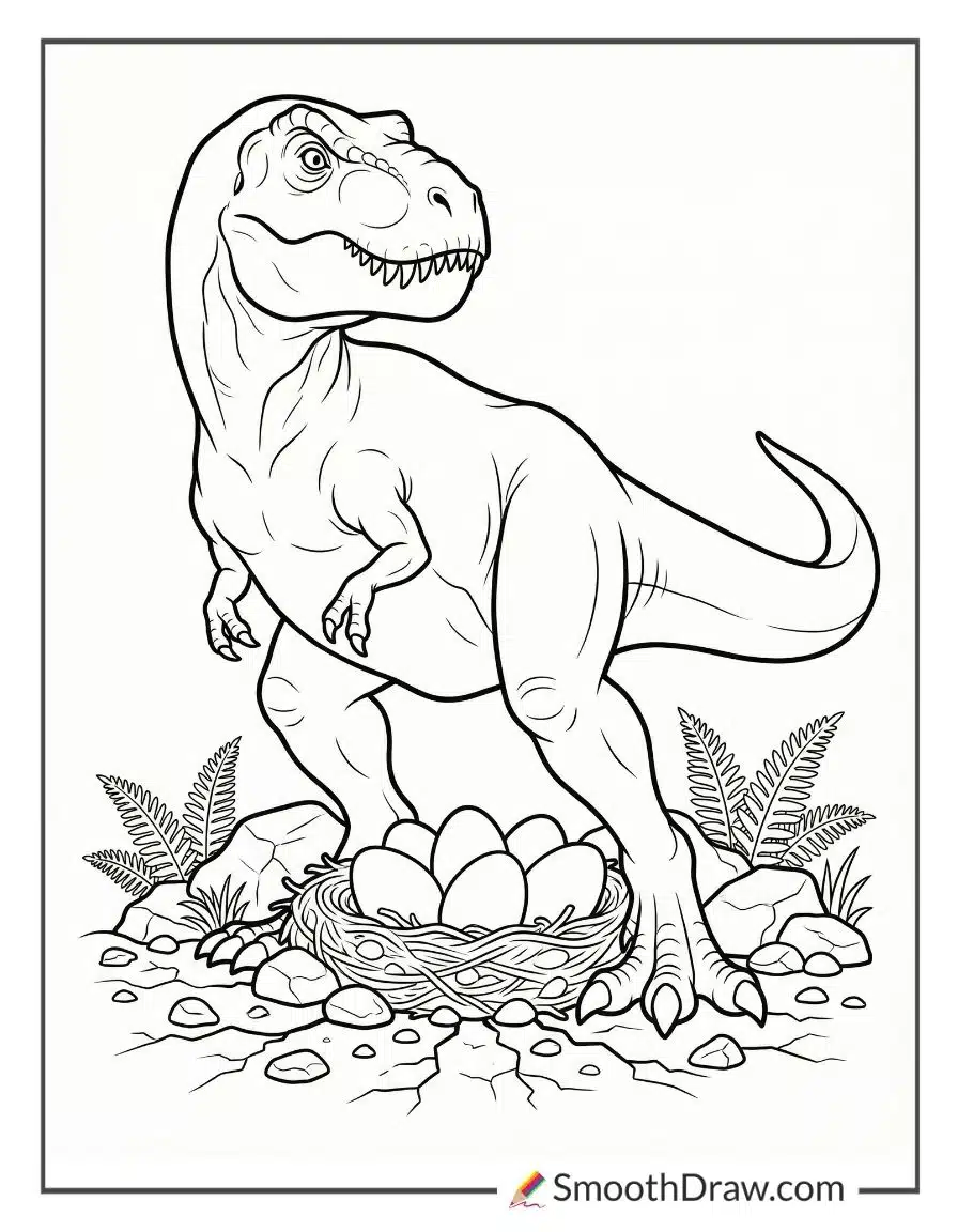 T Rex Protecting Dinosaur Nest