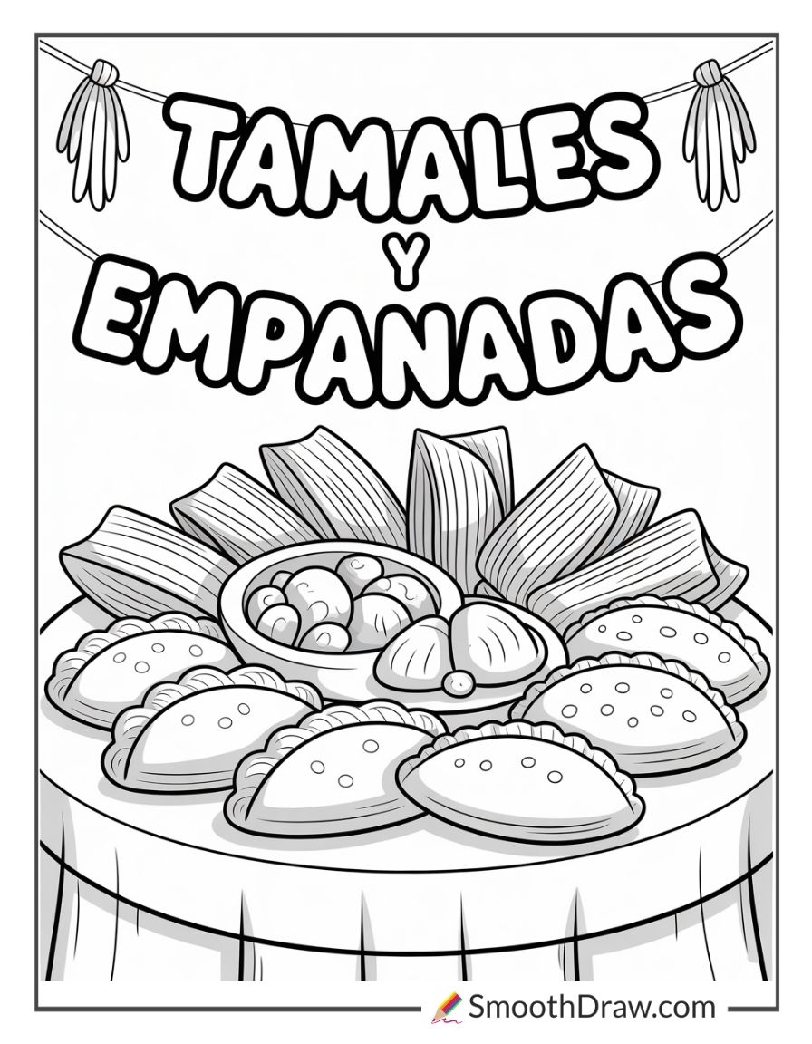 Tamales And Empanadas Table Spread