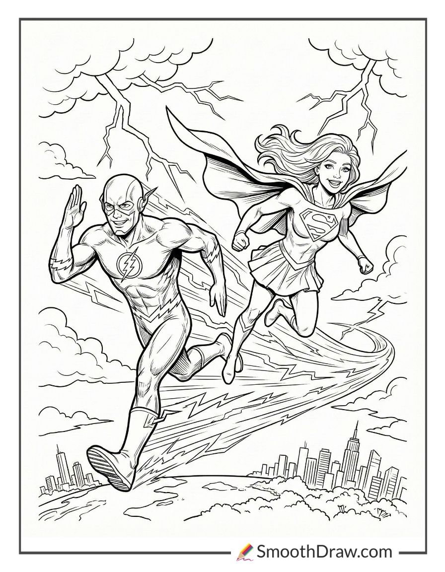 The Flash And Supergirl Racing Together