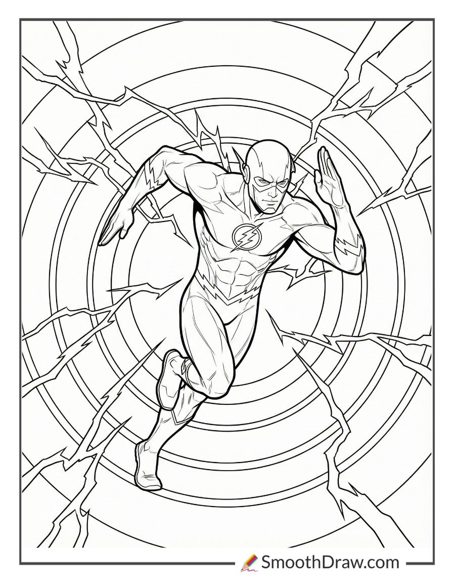 The Flash Breaking The Sound Barrier Coloring Page