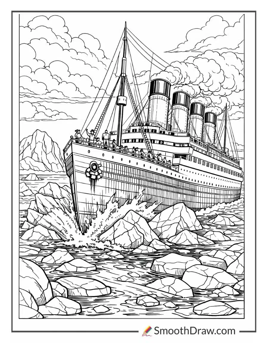 Titanic Breaking Through Icy Waters