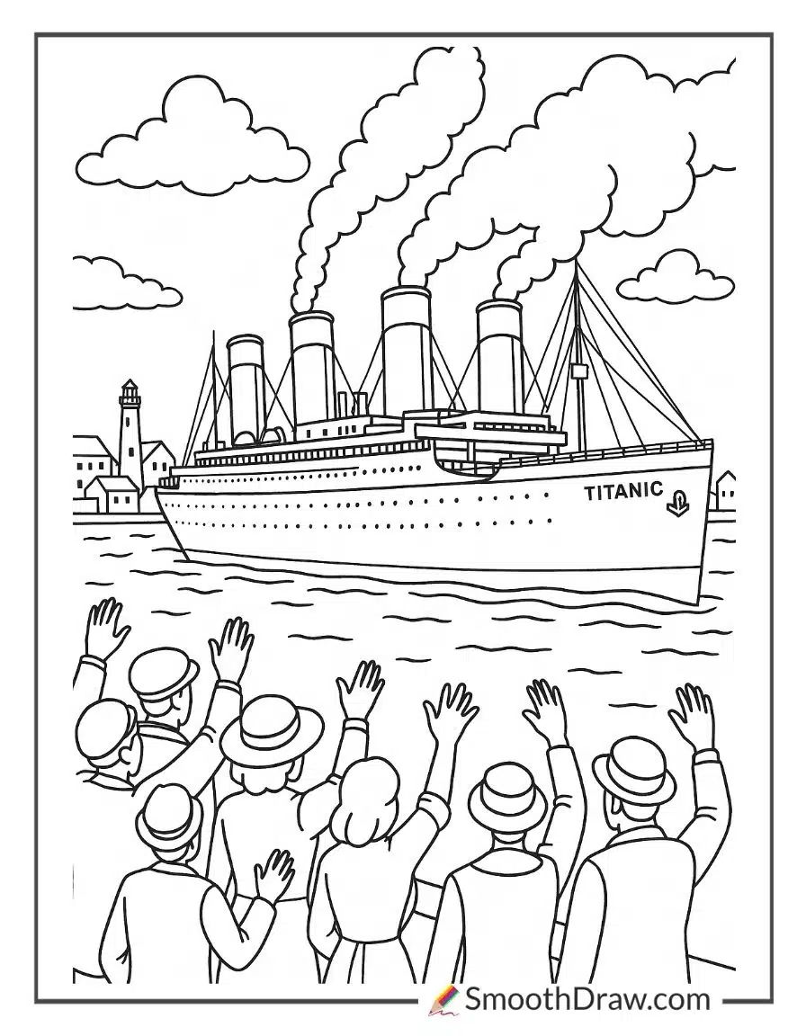 Titanic Leaving Southampton Harbor