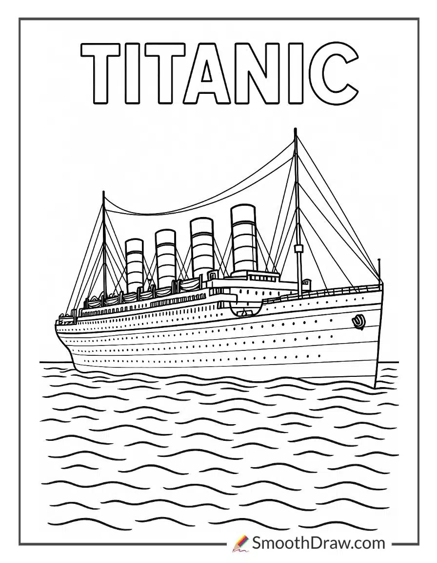 Titanic Sailing Across The Atlantic
