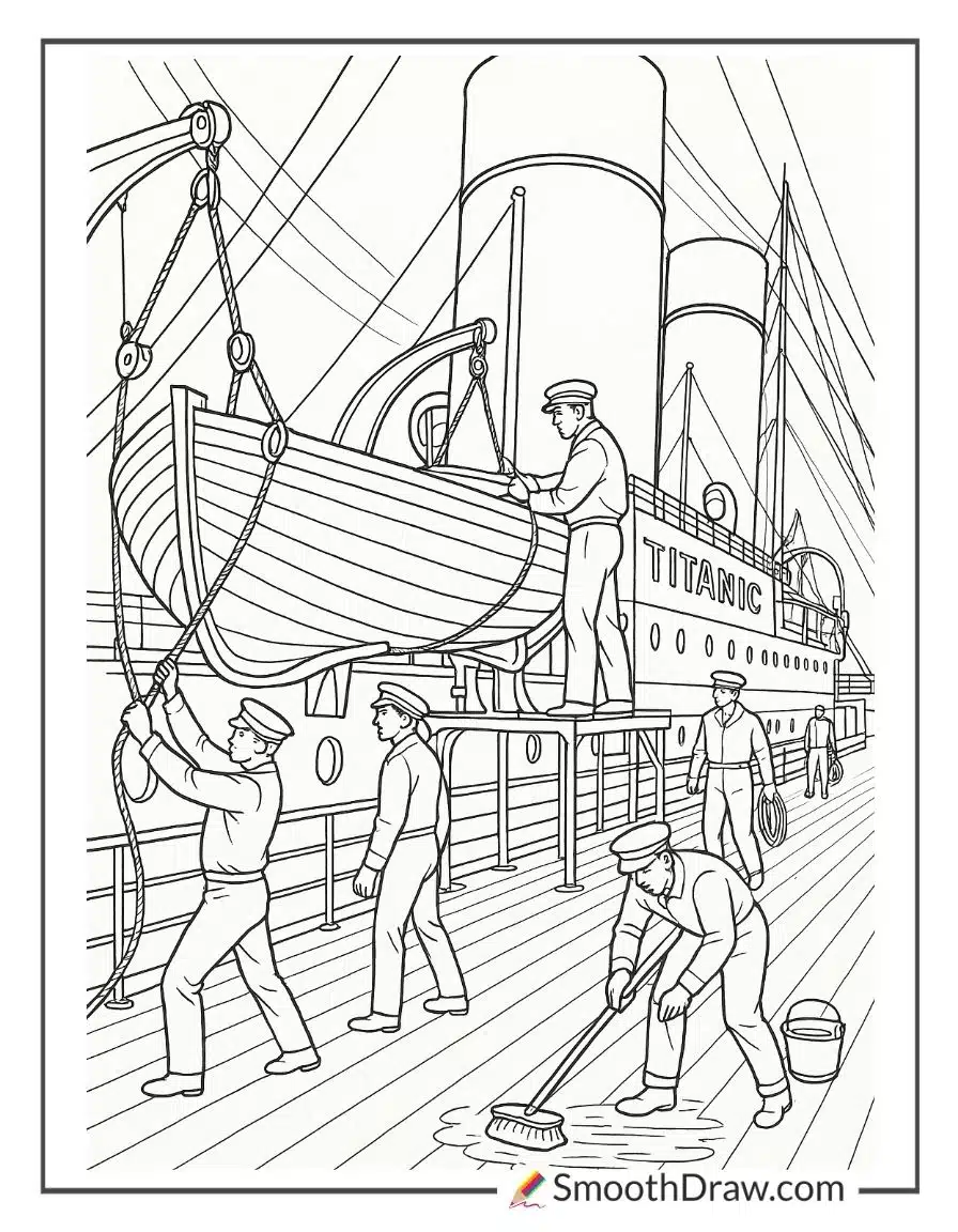 Titanic Viewed From Above Coloring Page