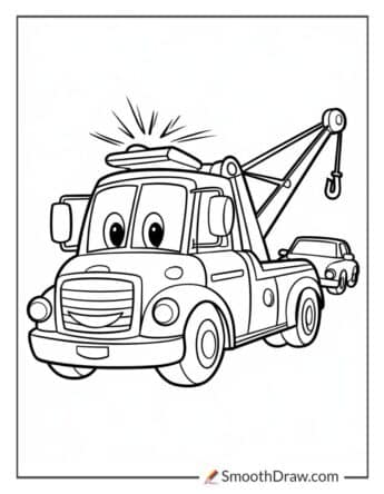 Tow Truck Coloring Page