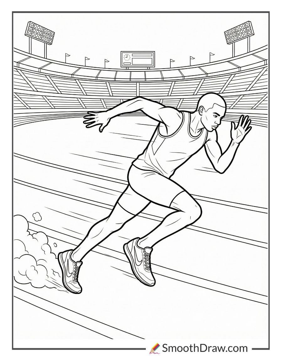 Track Athlete With Nike Shoes