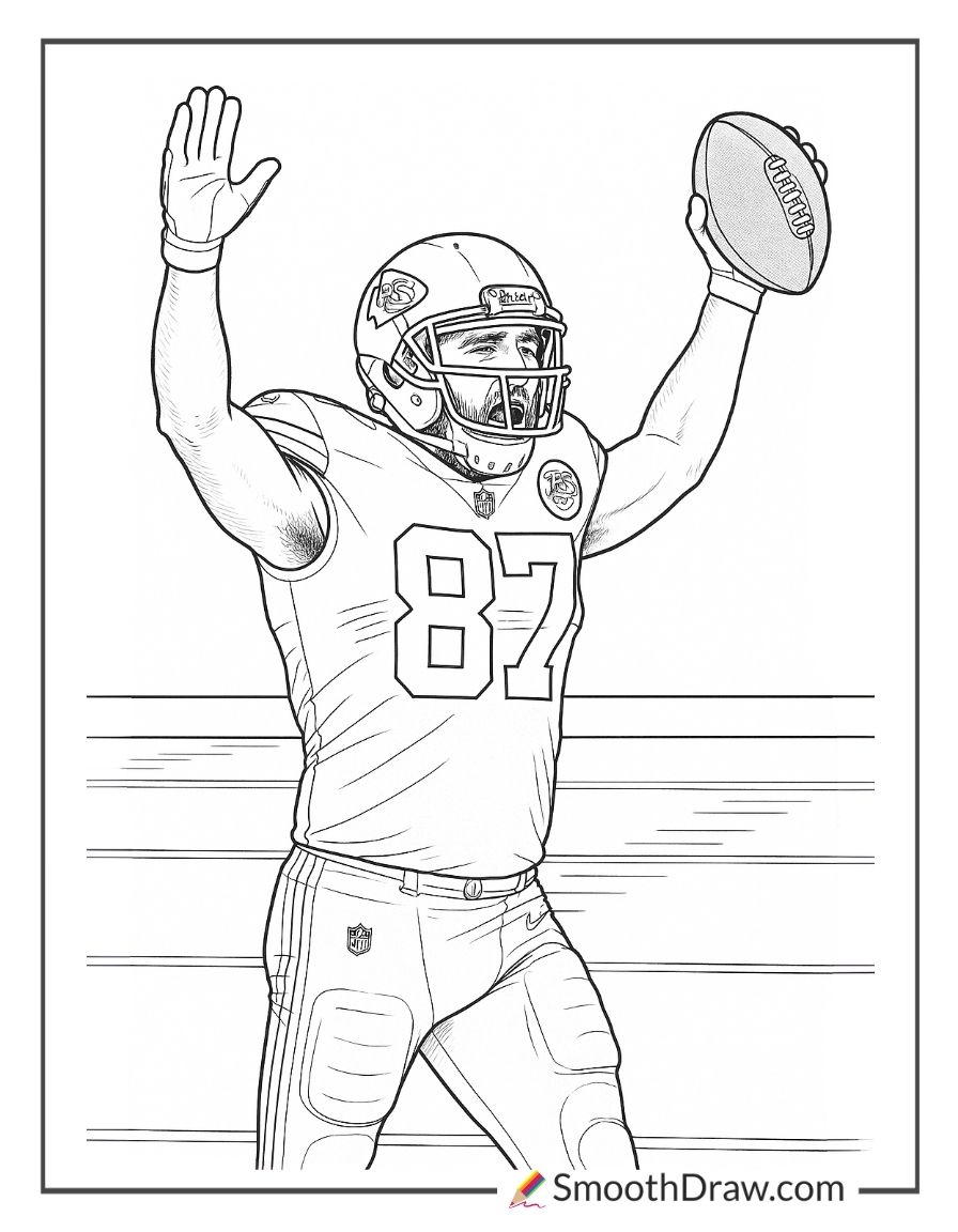 Travis Kelce Celebrating A Touchdown