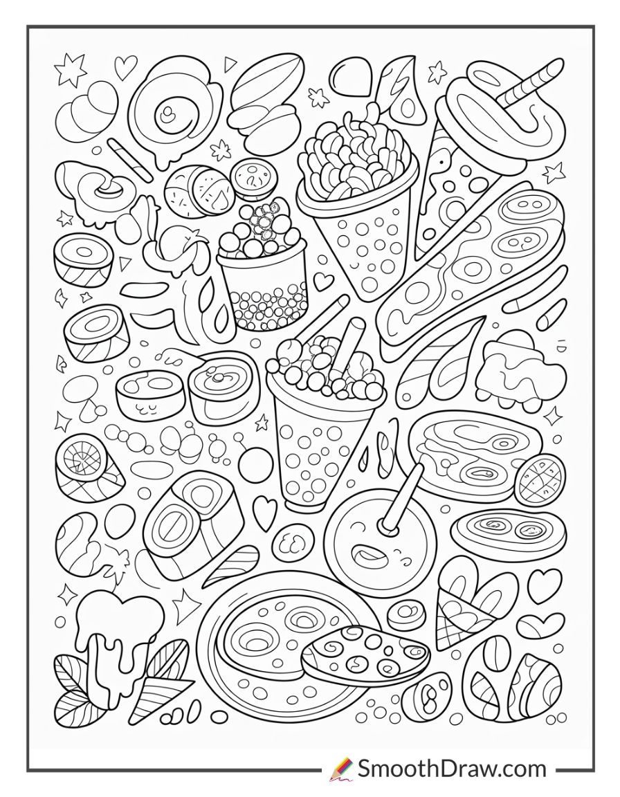 Trendy Food Doodles Like Sushi Rolls