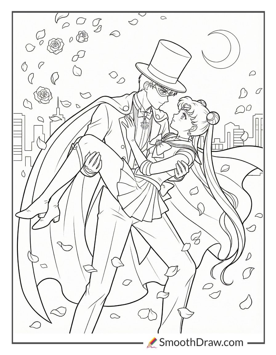 Tuxedo Mask Saving Sailor Moon