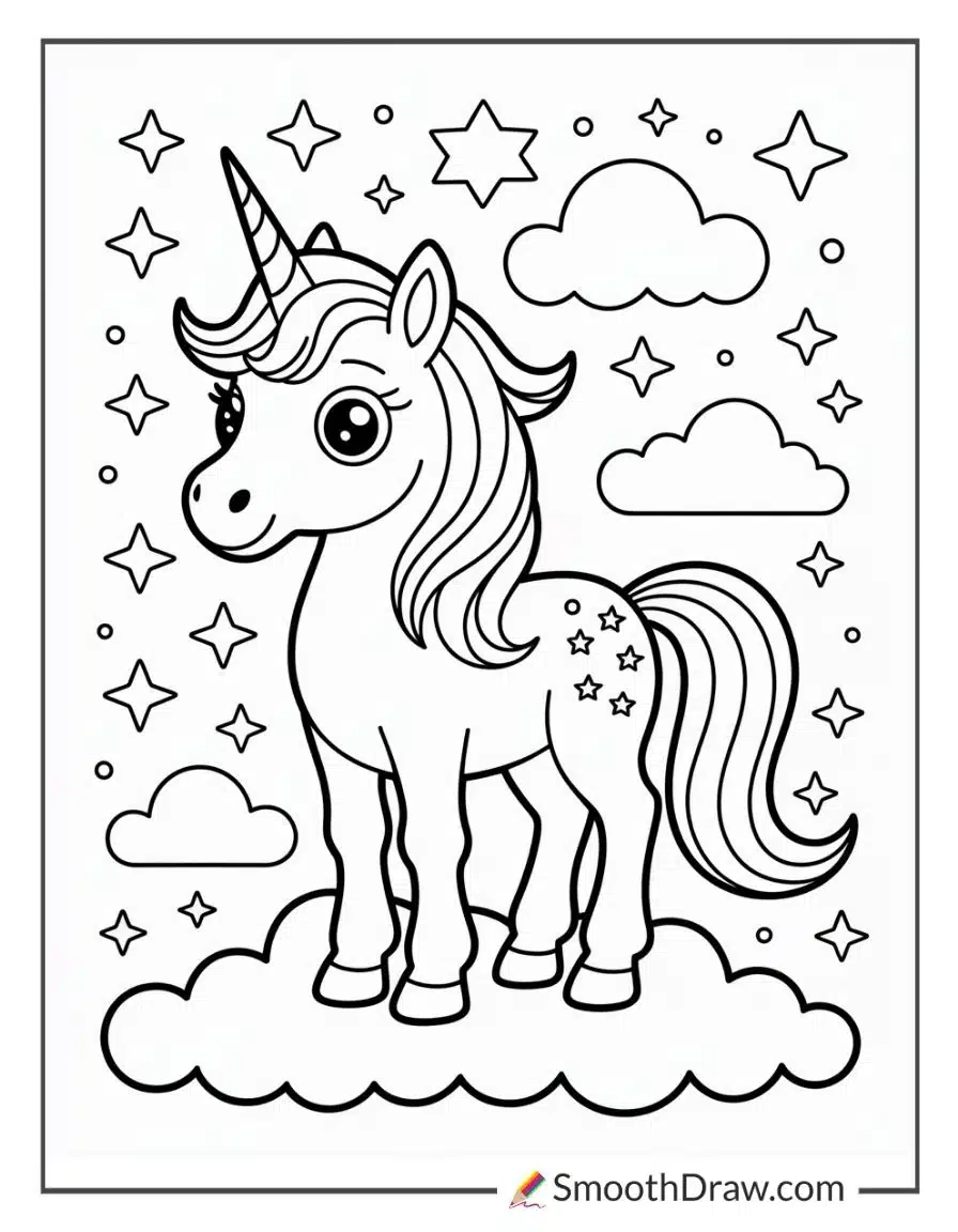 Unicorn Pony With Shining Horn