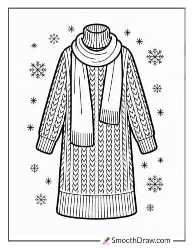 Winter Sweater Dress And Scarf