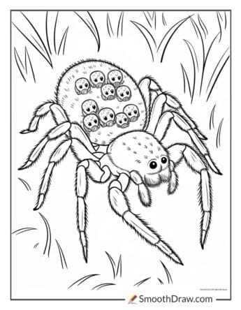 Wolf Spider Carrying Babies