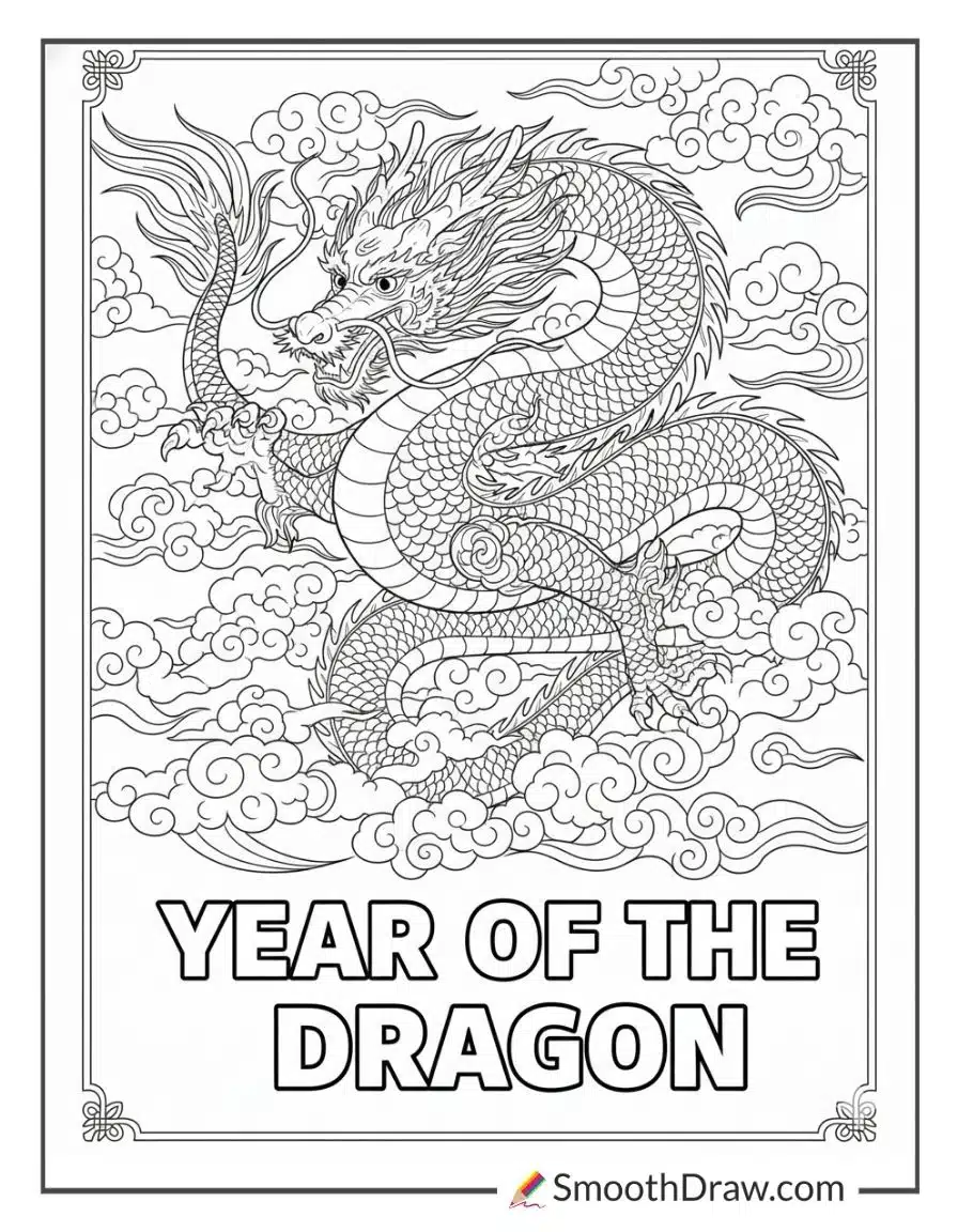 Year Of The Dragon Coloring Page
