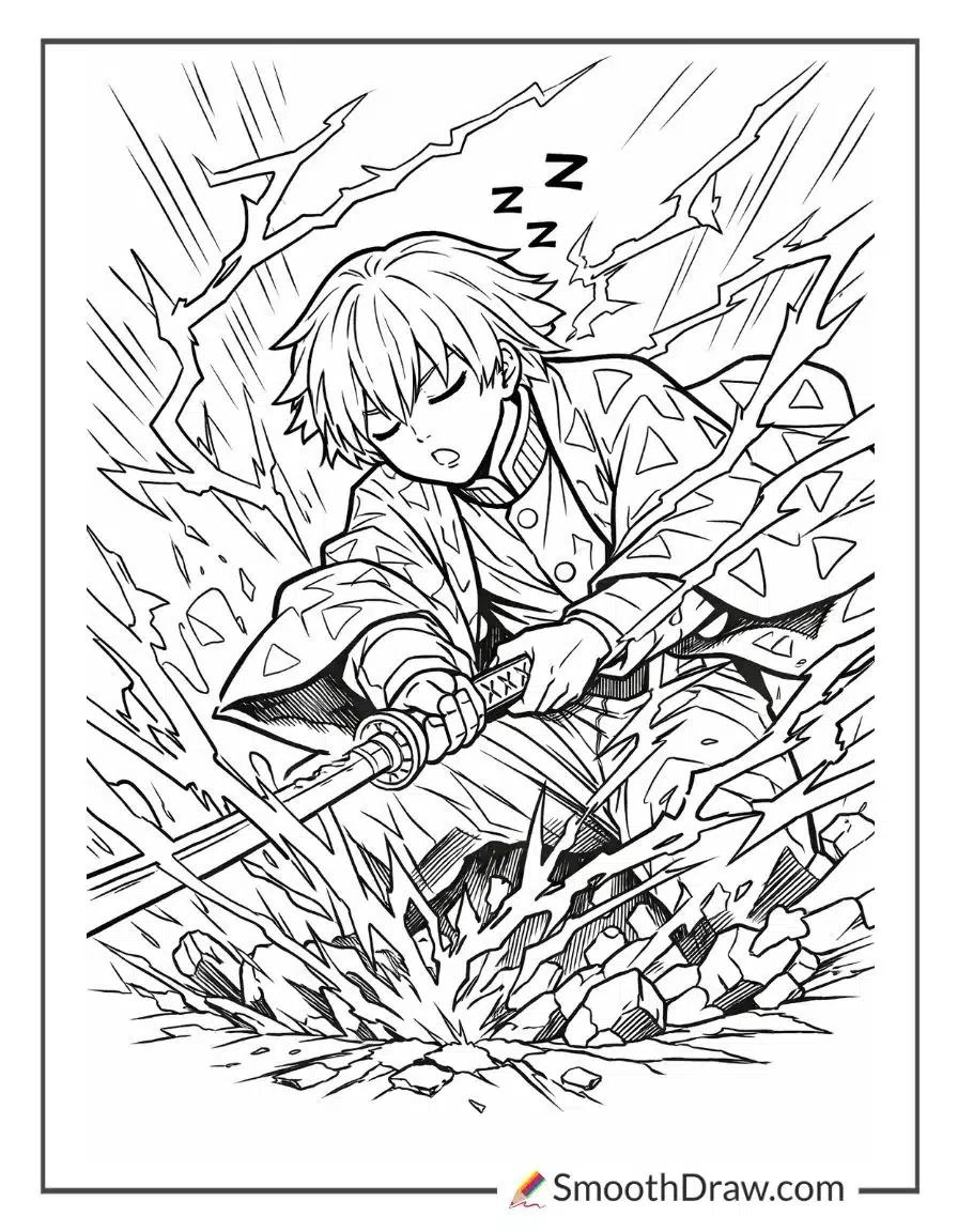 Zenitsu Asleep Mid Battle