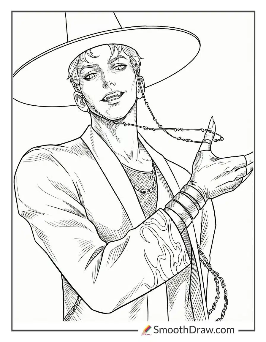 abby saja demon coloring page