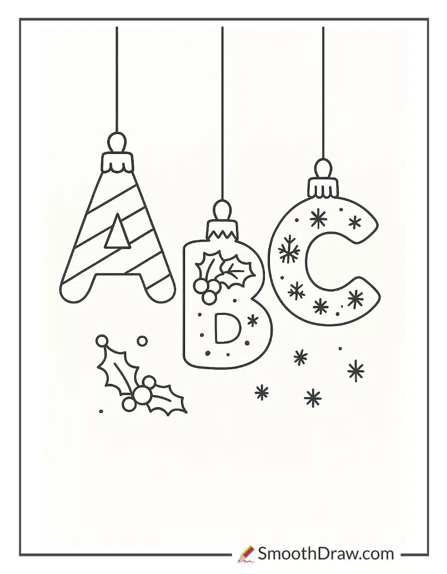 Abc Christmas Coloring Pages