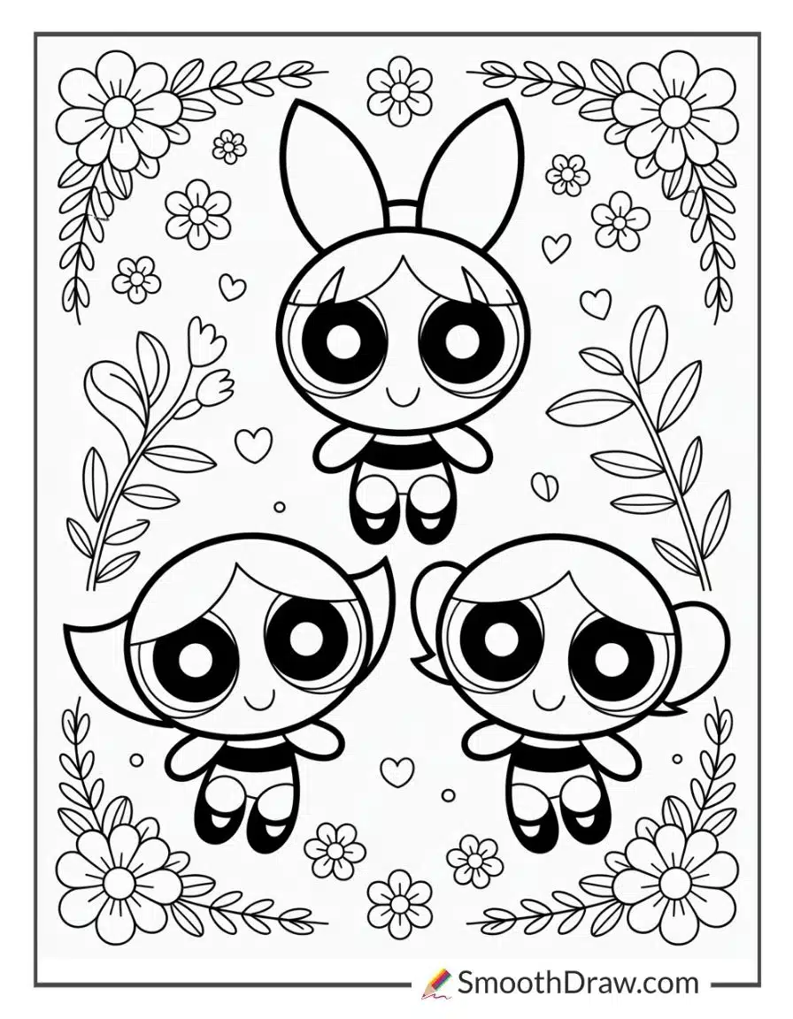 Aesthetic Powerpuff Girls Coloring Pages