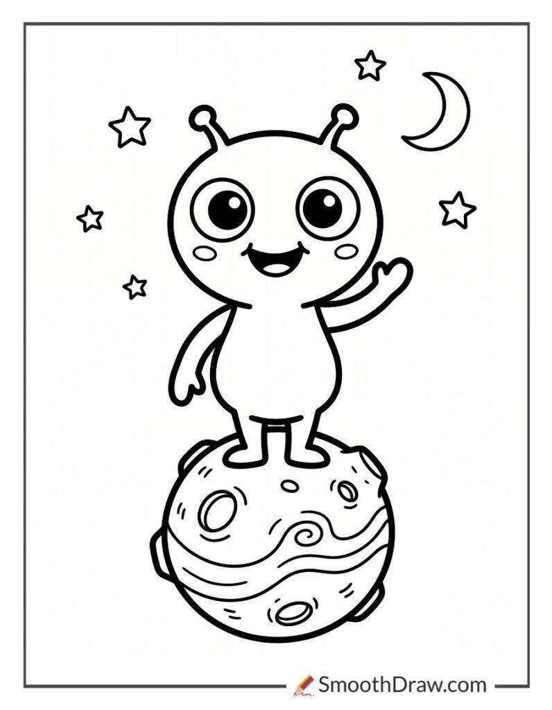 55 Alien Coloring Pages (Free Downloads)