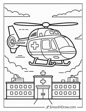 ambulance helicopter coloring page