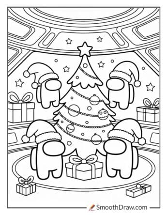 among us christmas coloring sheets