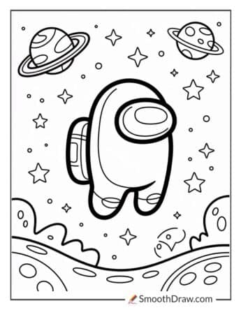 among us ghost coloring page