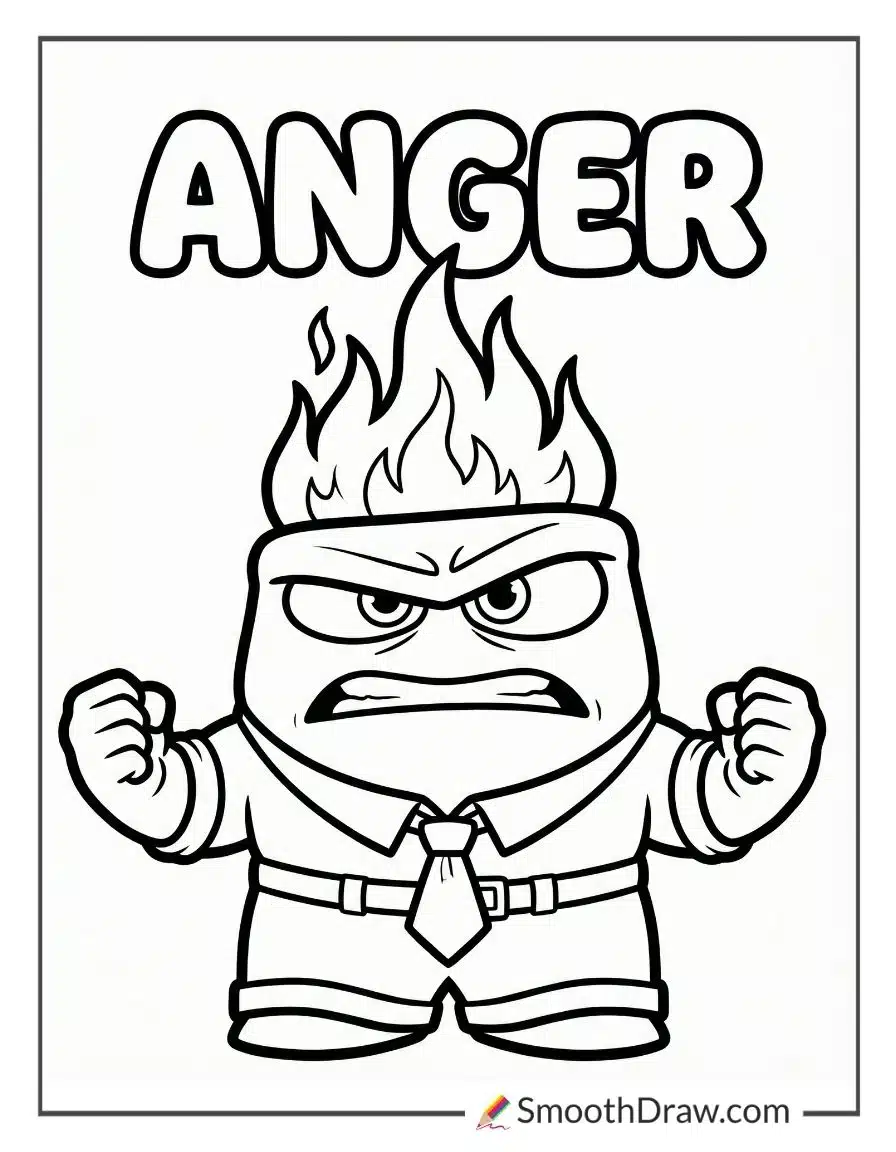 Anger Inside Out Coloring Page
