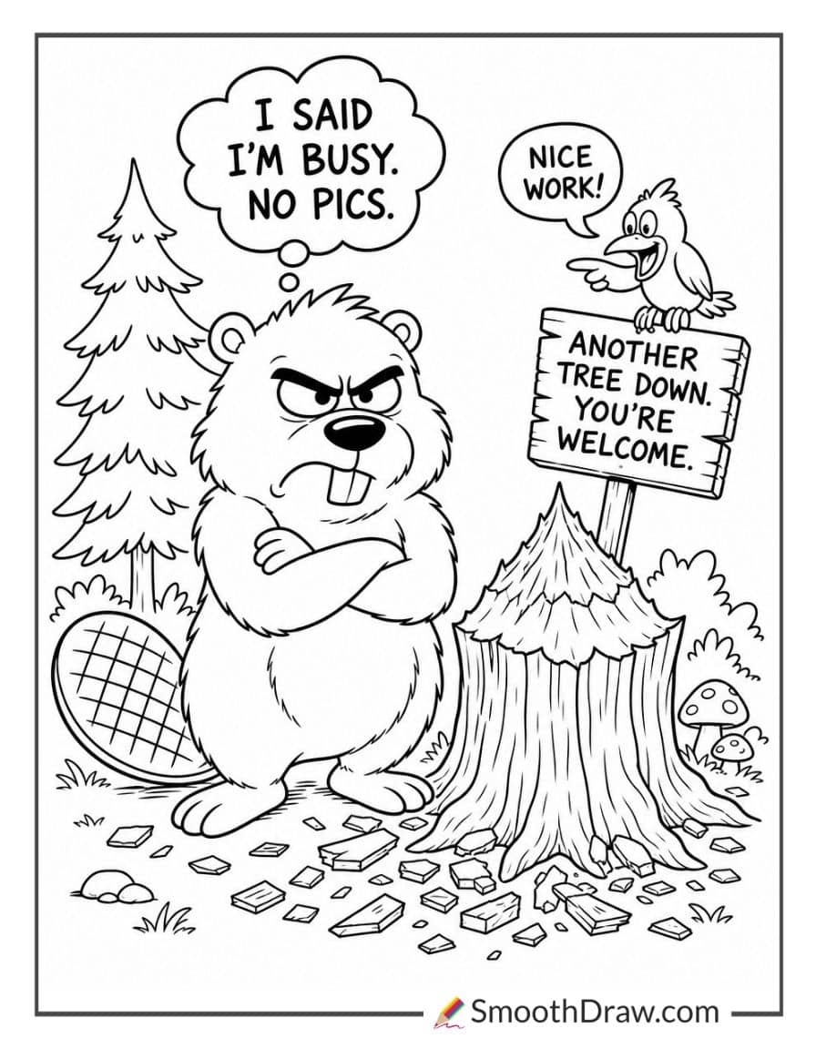 Angry Beaver Coloring Pages