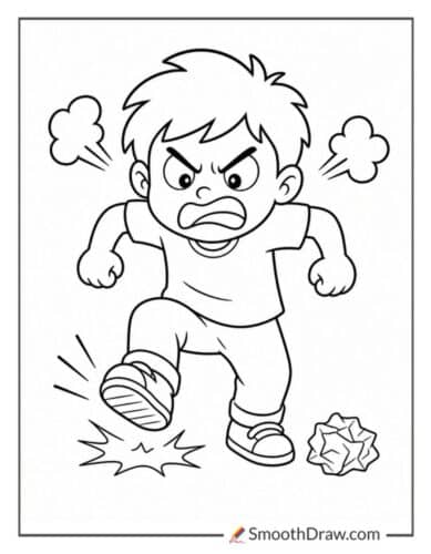 Angry Child Stomping Feet