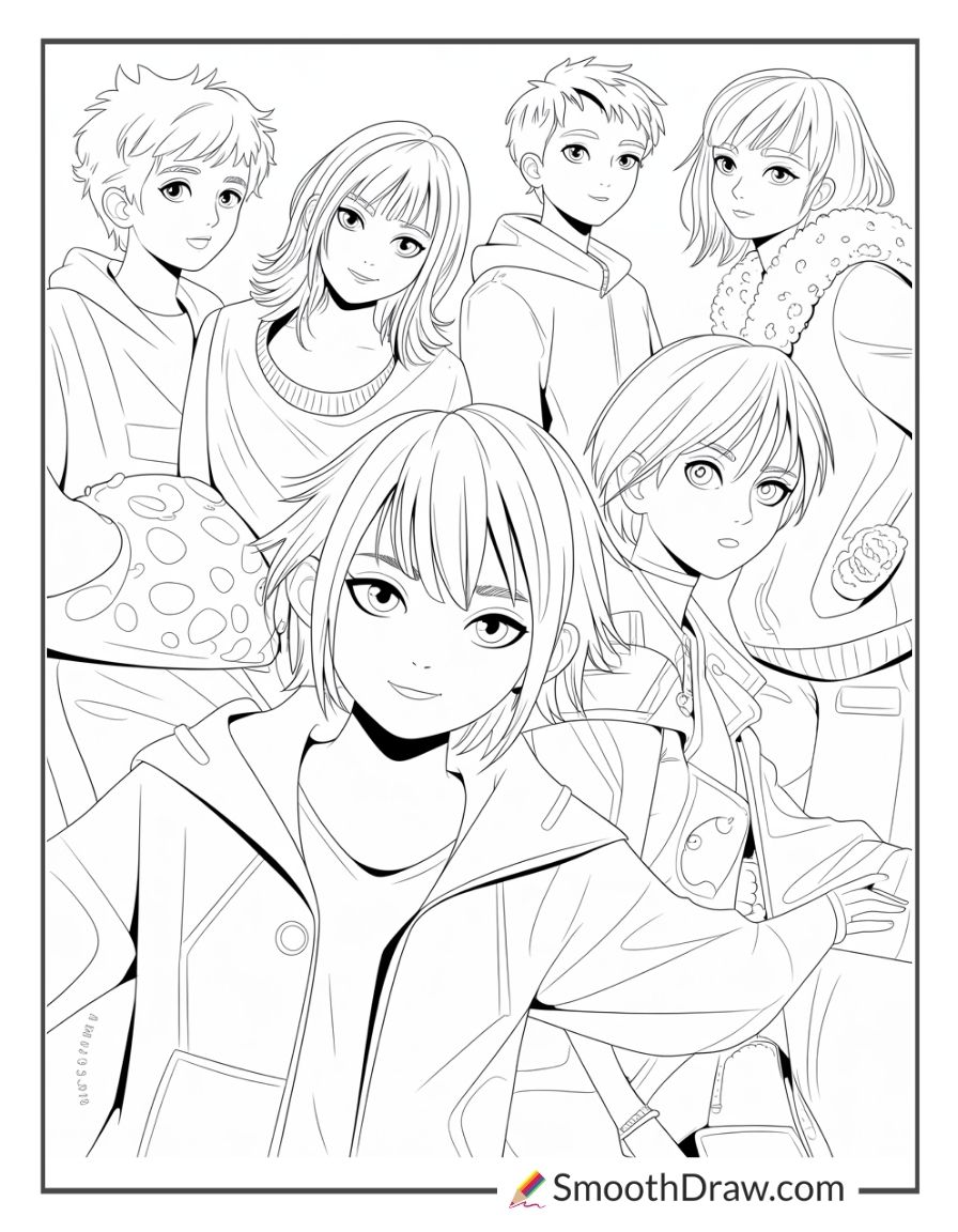 Anime Coloring Pages For Teens